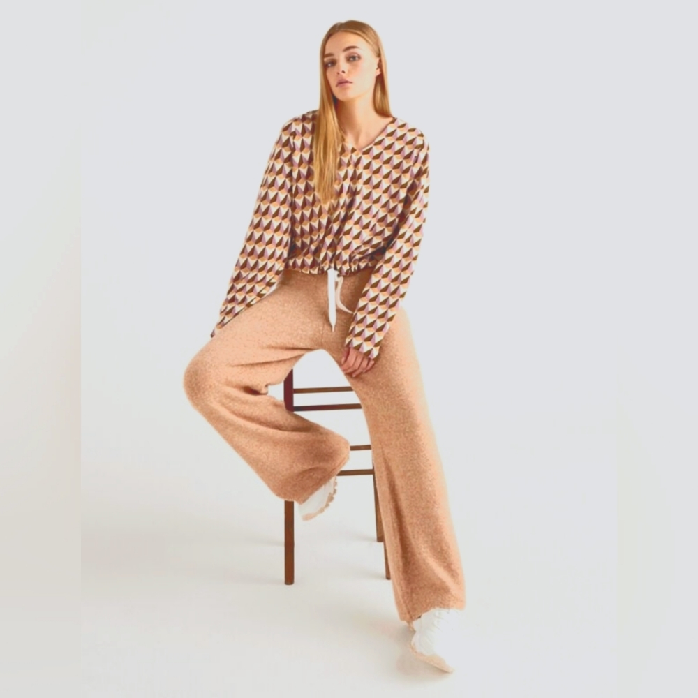 BENETTON KNIT PALAZZO WIDE LEG TROUSERS